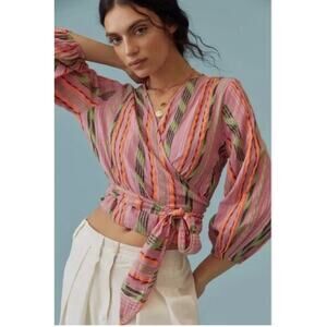 Anthropologie Devotion Twins Avalon Wrap Blouse Small
